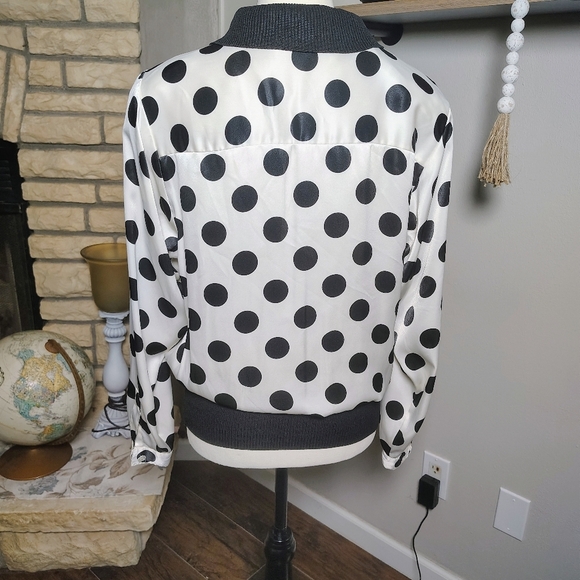 Liz Claiborne Black and White Polka Dot Vintage Dress Shirt - Picture 2 of 3